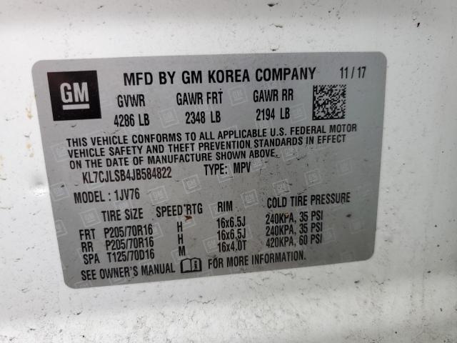 2018 CHEVROLET TRAX 1LT - KL7CJLSB4JB584822