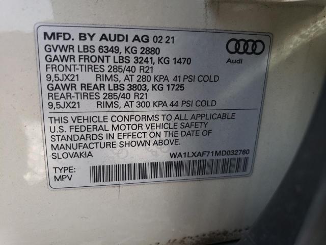 VIN WA1LXAF71MD032760 2021 Audi Q7, Premium Plus no.14