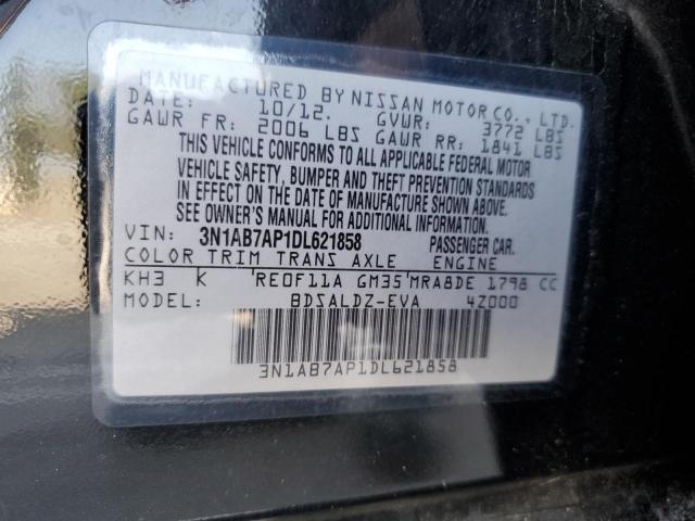 VIN 3N1AB7AP1DL621858 2013 Nissan Sentra, S no.12