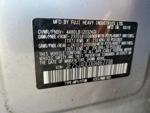 VIN JF2SJADC0GH467738 2016 Subaru Forester, 2.5I Pr... no.13