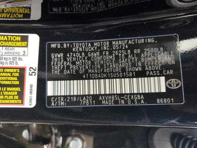 VIN 4T1DBADK1SU501581 2025 TOYOTA CAMRY no.12