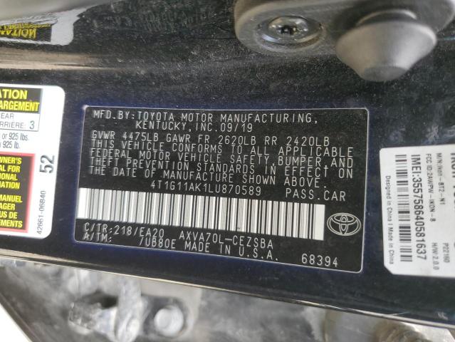 VIN 4T1G11AK1LU870589 2020 Toyota Camry, SE no.13