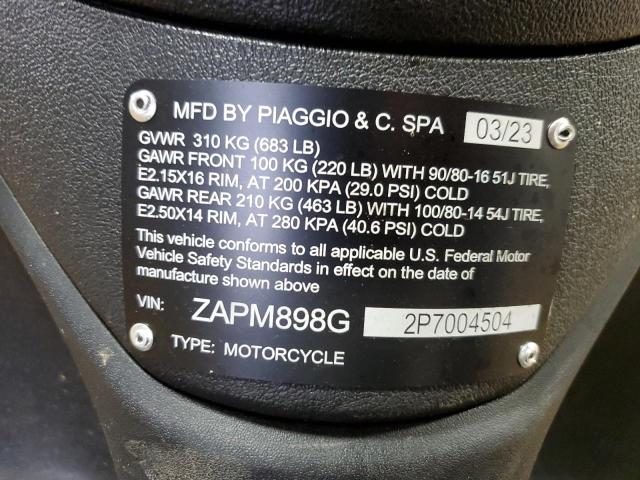 2023 PIAGGIO LIBERTY 15 ZAPM898G2P7004504