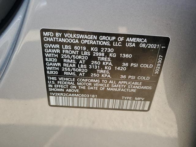 2021 VOLKSWAGEN ATLAS SE - 1V2KR2CA6MC603181