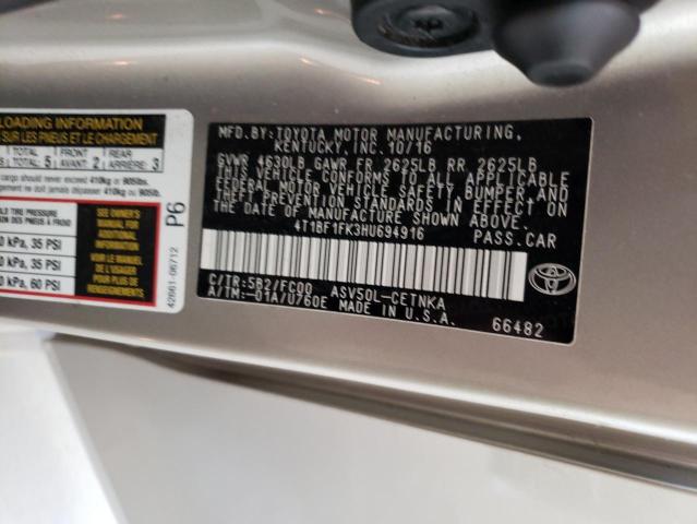 2017 TOYOTA CAMRY LE/X 4T1BF1FK3HU694916