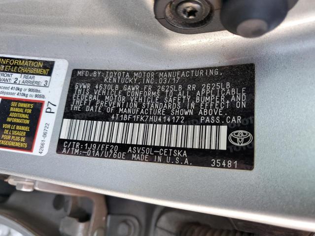 2017 TOYOTA CAMRY LE - 4T1BF1FK7HU414172