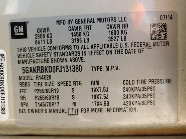 2015 BUICK ENCLAVE - 5GAKRBKD0FJ131380