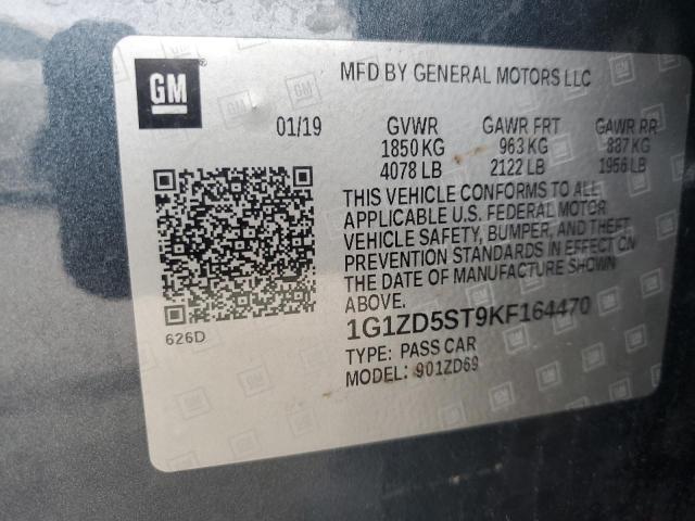 2019 CHEVROLET MALIBU LT - 1G1ZD5ST9KF164470