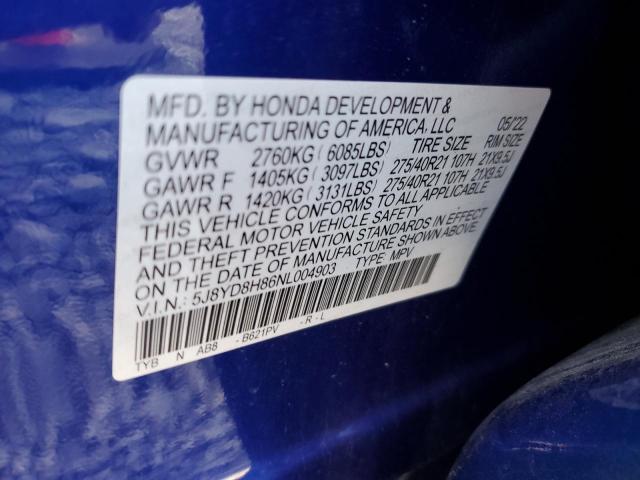 2022 ACURA MDX TYPE S - 5J8YD8H86NL004903