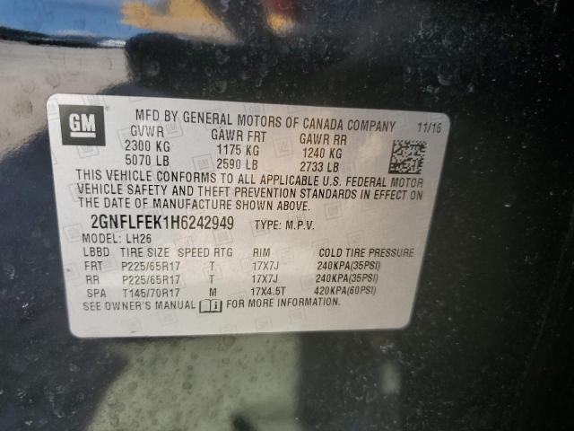 2017 CHEVROLET EQUINOX LT - 2GNFLFEK1H6242949