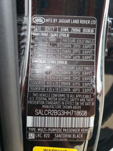 2017 LAND ROVER DISCOVERY - SALCR2BG3HH718608