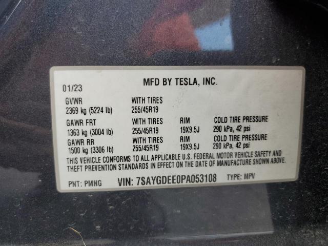 VIN 7SAYGDEE0PA053108 2023 Tesla MODEL Y no.12