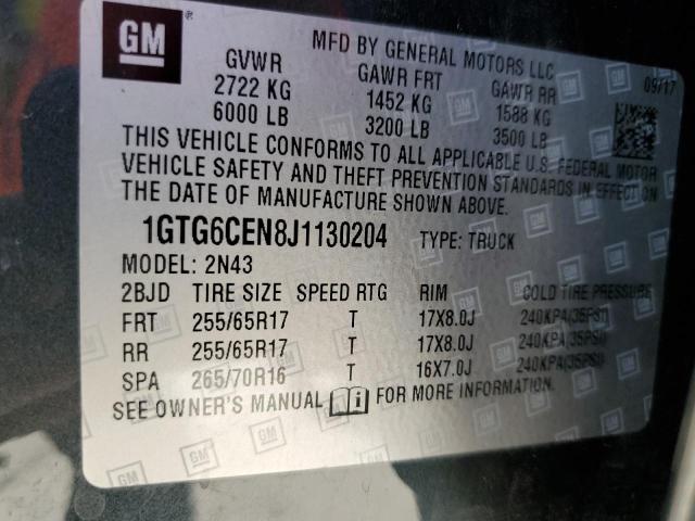 2018 GMC CANYON SLE 1GTG6CEN8J1130204  68491774