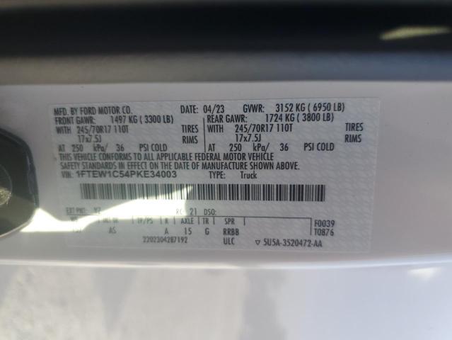 2023 FORD F150 SUPER - 1FTEW1C54PKE34003
