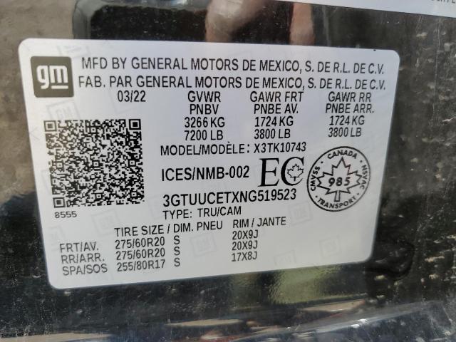 2022 GMC SIERRA K15 - 3GTUUCETXNG519523