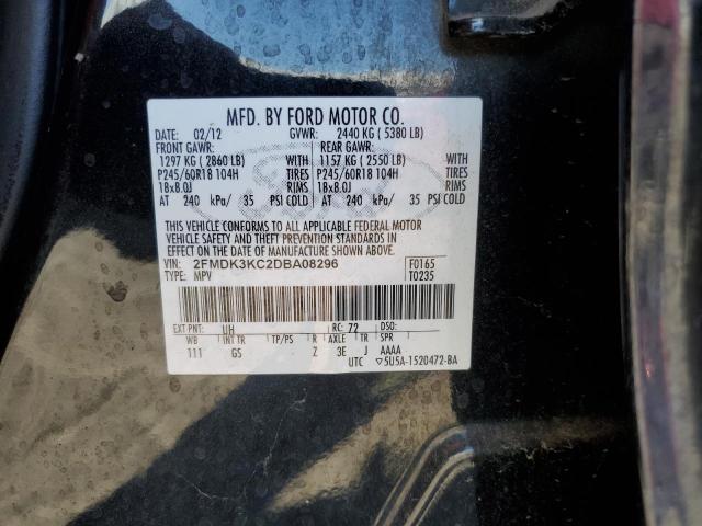 VIN 2FMDK3KC2DBA08296 2013 Ford Edge, Limited no.12