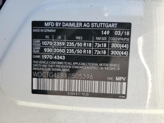 2018 MERCEDES-BENZ GLA 250 - WDCTG4EBXJJ505396