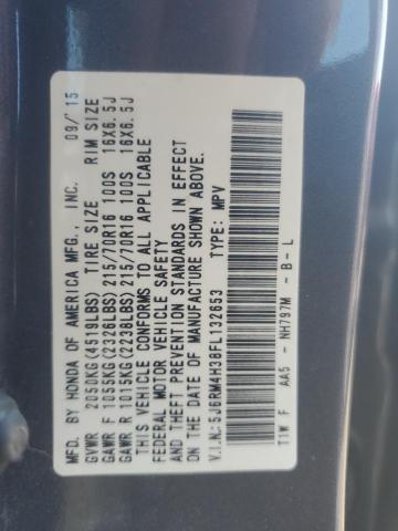 2015 HONDA CRV LX 5J6RM4H38FL132653