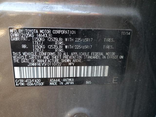 2015 TOYOTA RAV4 XLE - JTMRFREV5FD110722