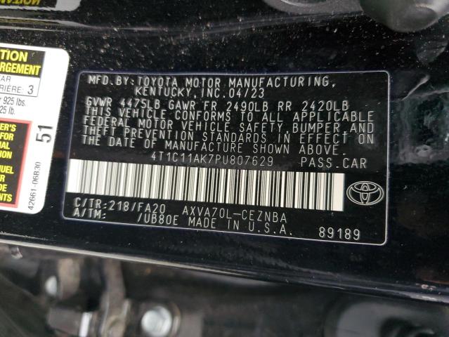 VIN 4T1C11AK7PU807629 2023 Toyota Camry, LE no.12