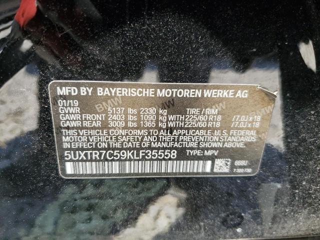 VIN 5UXTR7C59KLF35558 2019 BMW X3, Sdrive30I no.12