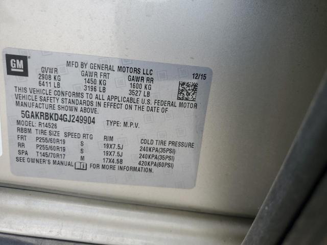 2016 BUICK ENCLAVE - 5GAKRBKD4GJ249904