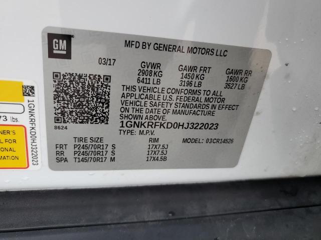 2017 CHEVROLET TRAVERSE L - 1GNKRFKD0HJ322023