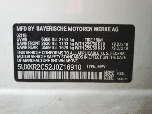 VIN 5UXKR2C52J0Z16910 2018 BMW X5, Sdrive35I no.13