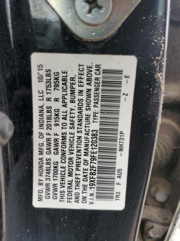 2015 HONDA CIVIC SE - 19XFB2F79FE120383