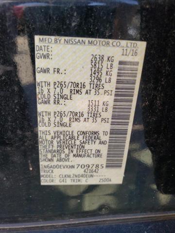 2017 NISSAN FRONTIER S - 1N6AD0EVXHN709785