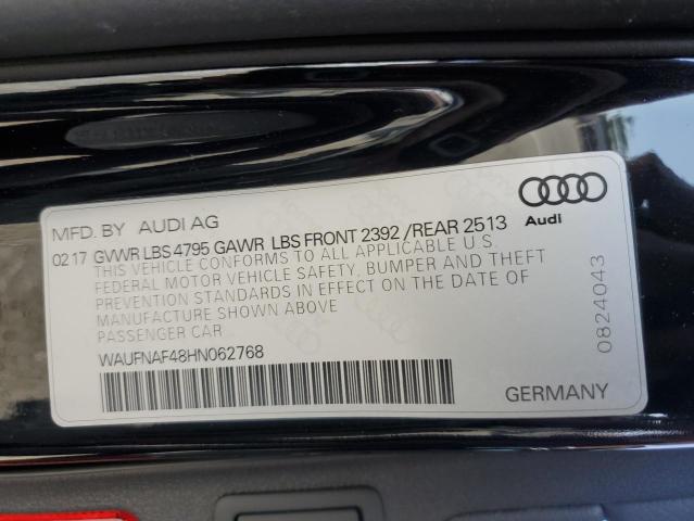 VIN WAUFNAF48HN062768 2017 Audi A4, Prestige no.12