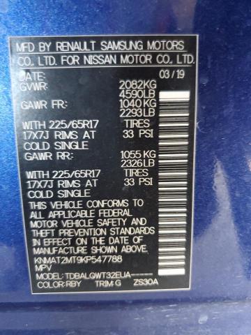 VIN KNMAT2MT9KP547788 2019 Nissan Rogue, S no.12