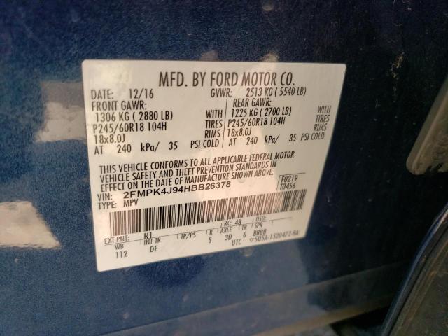 2017 FORD EDGE SEL - 2FMPK4J94HBB26378