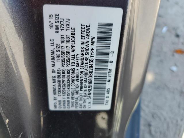2016 HONDA ODYSSEY 5FNRL5H68GB029455