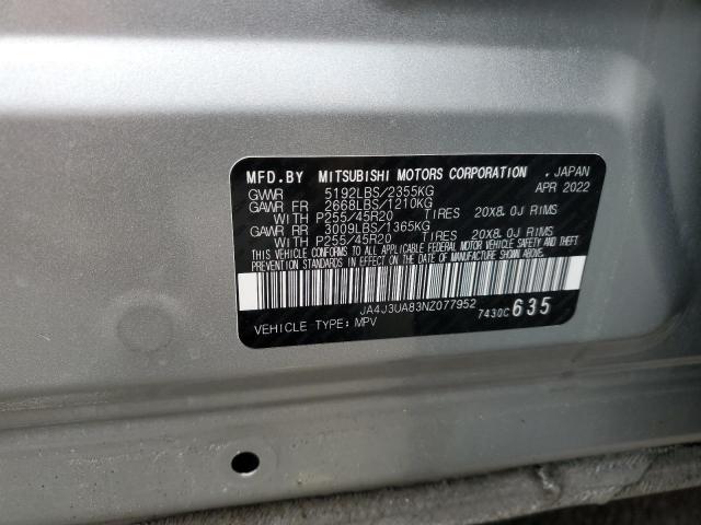 2022 MITSUBISHI OUTLANDER - JA4J3UA83NZ077952