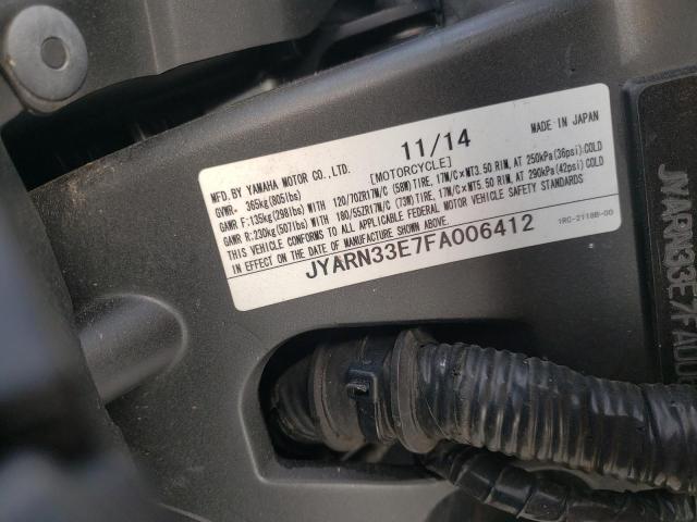2015 YAMAHA FZ09 JYARN33E7FA006412