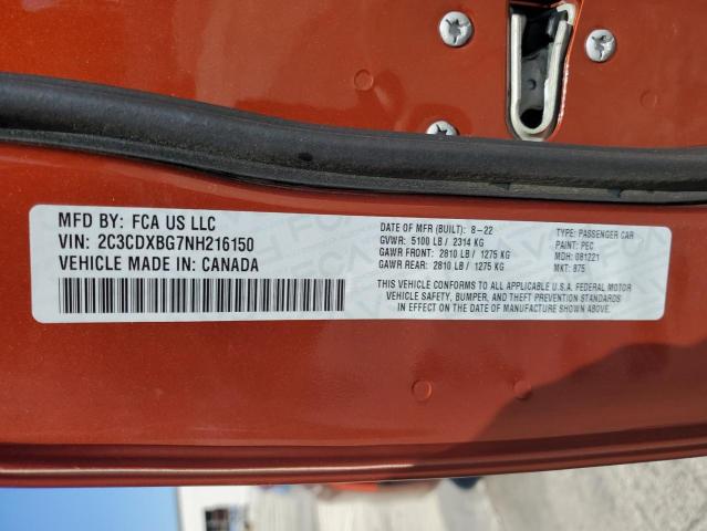 VIN 2C3CDXBG7NH216150 2022 Dodge Charger, Sxt no.12