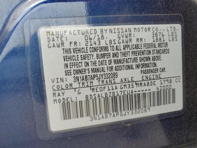 2018 NISSAN SENTRA S - 3N1AB7AP5JY332089