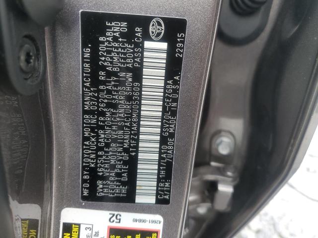 VIN 4T1FZ1AK8MU053609 2021 Toyota Camry, Xle no.12