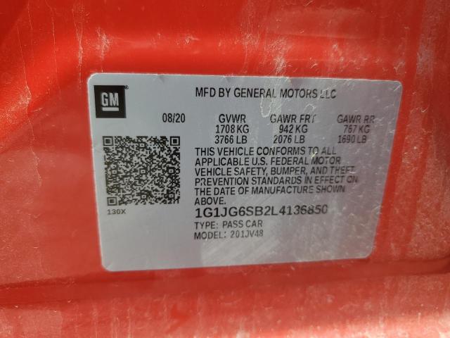 2020 CHEVROLET SONIC 1G1JG6SB2L4136850