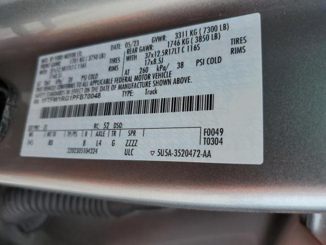 2023 FORD F150 RAPTO - 1FTFW1RG1PFB70048