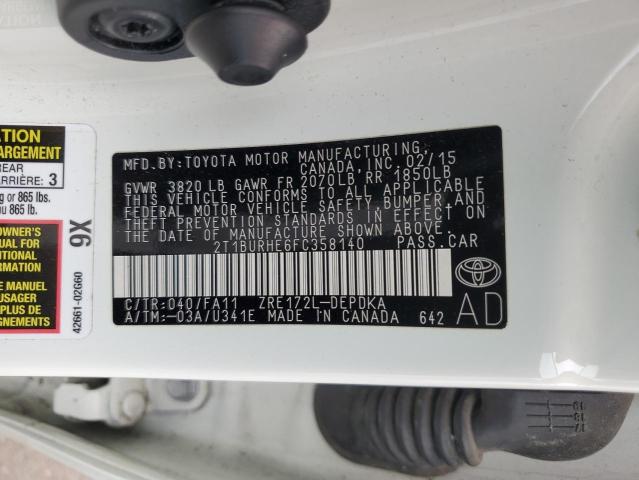 2015 TOYOTA COROLLA L - 2T1BURHE6FC358140