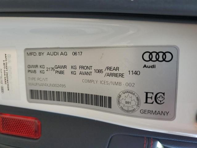2018 AUDI A4 PRESTIG WAUFNAF4XJN002495