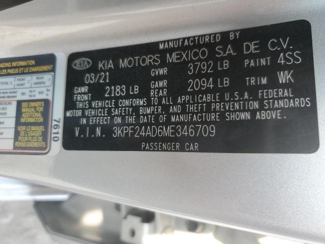 2021 KIA FORTE FE - 3KPF24AD6ME346709