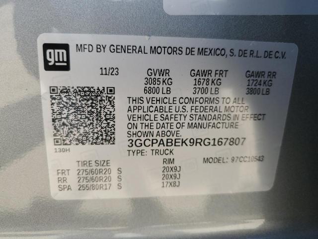 2024 CHEVROLET SILVERADO 3GCPABEK9RG167807  66199074