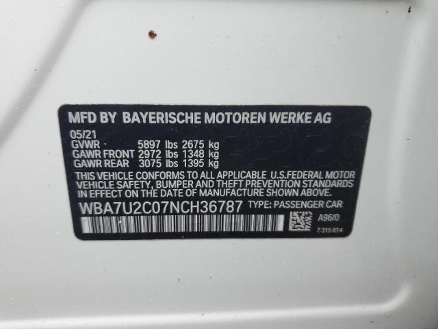 2022 BMW 750 XI WBA7U2C07NCH36787  66043004