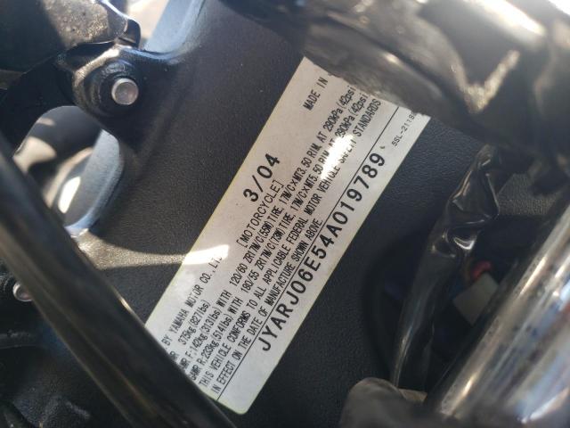 2004 YAMAHA YZFR6 L JYARJ06E54A019789