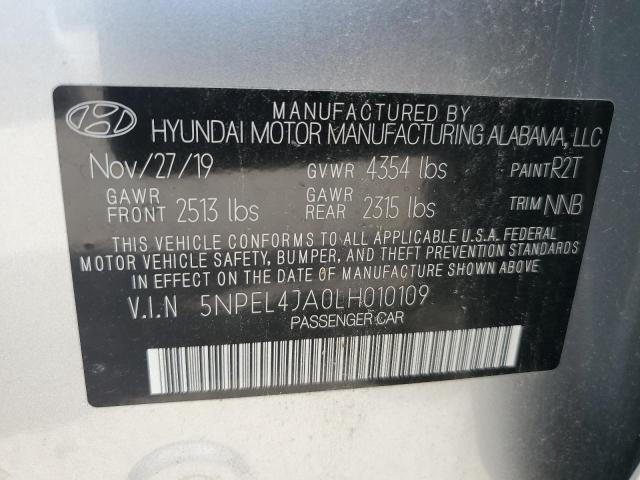 2020 HYUNDAI SONATA SEL 5NPEL4JA0LH010109  66081224