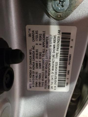 VIN 2HGFB2F50EH547633 2014 Honda Civic, LX no.12