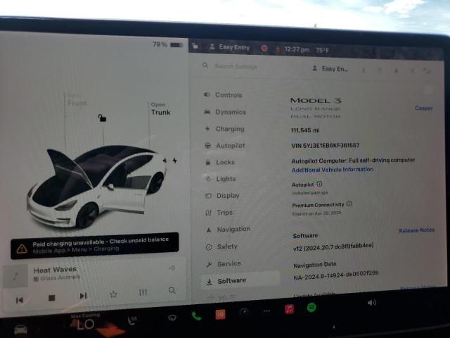 2019 TESLA MODEL 3 - 5YJ3E1EB6KF361557